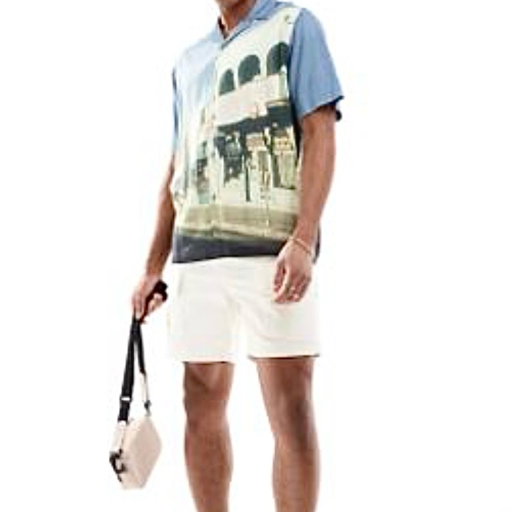 ASOS Blue Scenic Print Men's Shirt